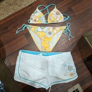 3 Piece O'neill Bikini Shorts Swim Set